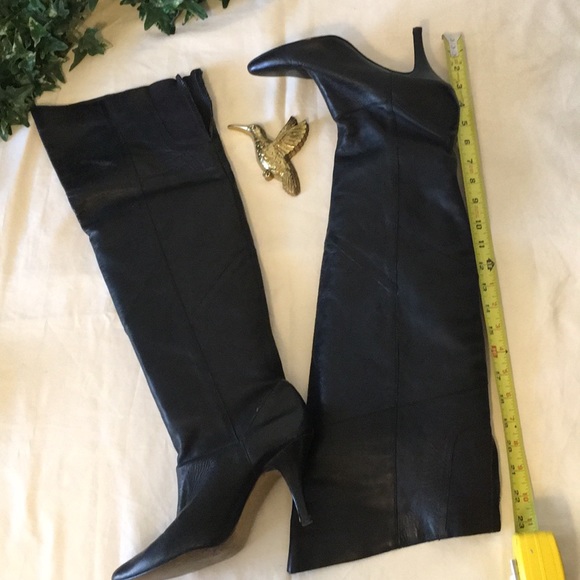 Santa Barba Leather by BLT Shoes - Santa Barbara Leathers Black Over the knee boots